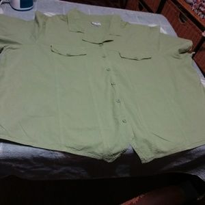 Women's green button up blouse